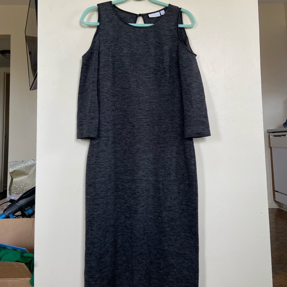 Women’s dark grey knee length sweater dress - Picture 1 of 5